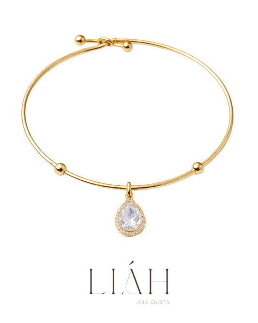 Pulseira Luz semijoia banhada a ouro com corrente delicada e acabamento dourado – Liáh Joia Cristã
